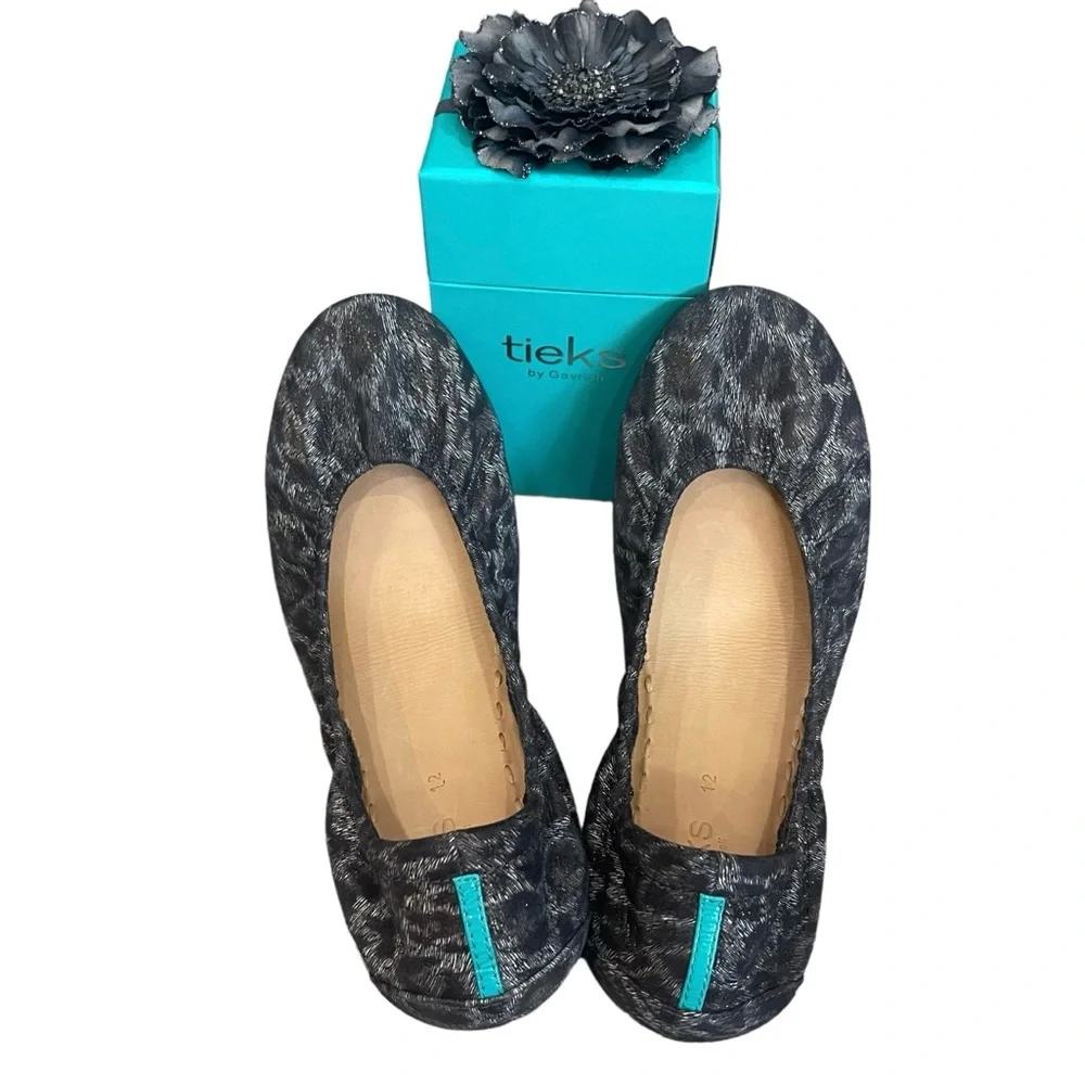 Black Leopard Limited Edition Tieks Size 12 New in Box - Picture 1 of 13